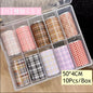 10Rolls Plaid Thousand-Bird Bow  Stars Nail Foils Transfer Paper  Nail Art Stickers  Manicure Set Decal  Nails Decoration