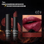 Blushimmer glitter lipstick with black gloss, long-lasting waterproof diamond pearlescent metallic lip makeup for women.