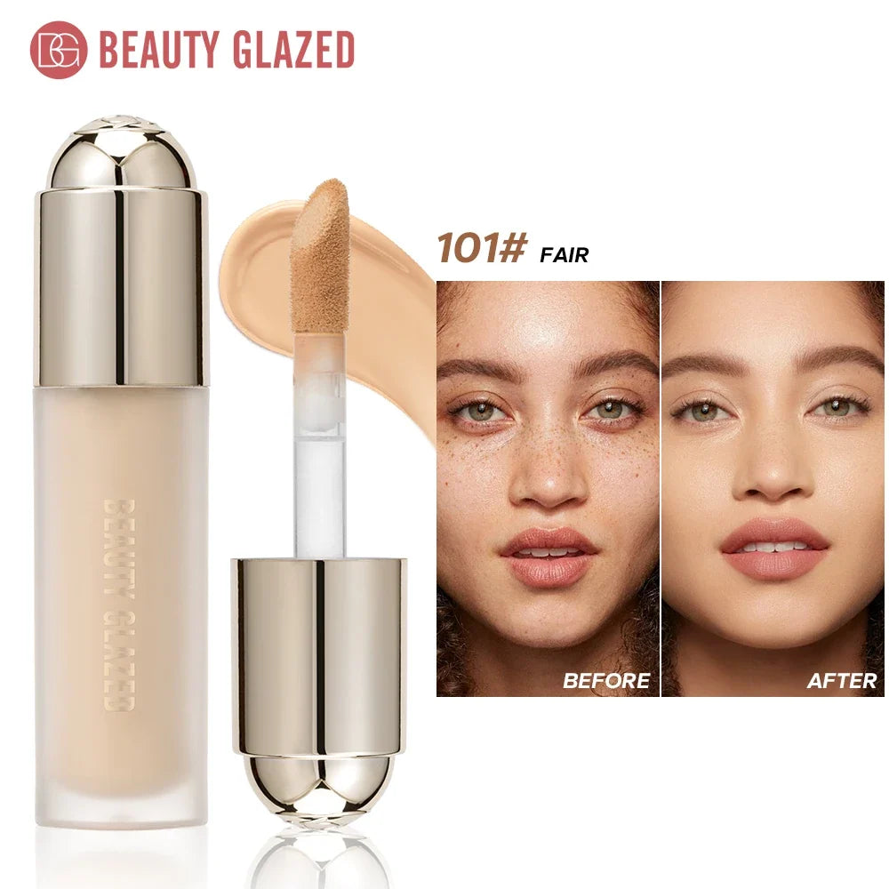 BEAUTY GLAZED Full Coverage Liquid Concealer,Covers Under Eye Dark Circles & Blemishes,Long-Lasting Waterproof