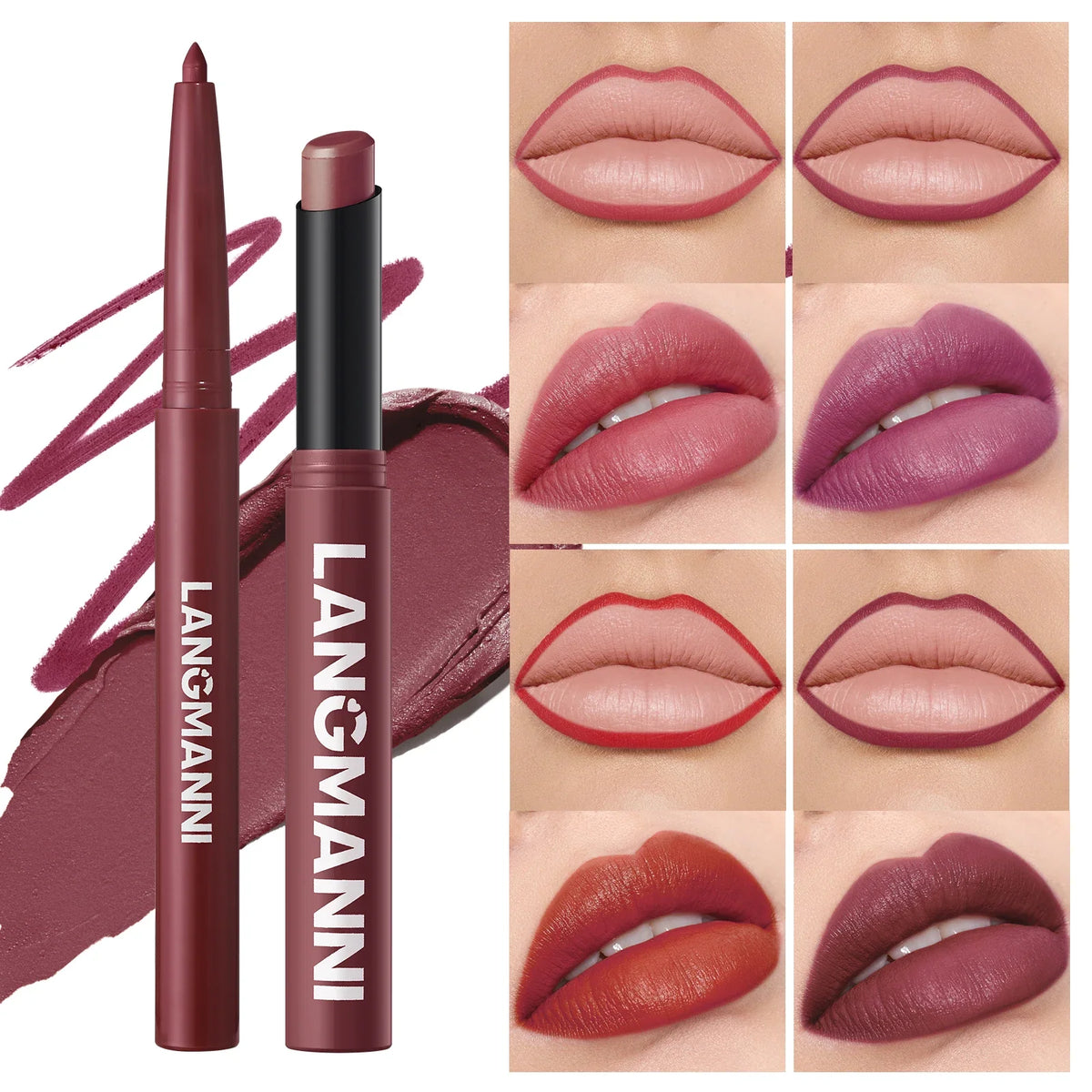Blushimmer waterproof lipliner and lipstick set with smooth, fade-proof application, perfect for creating a durable, flawless lip look.