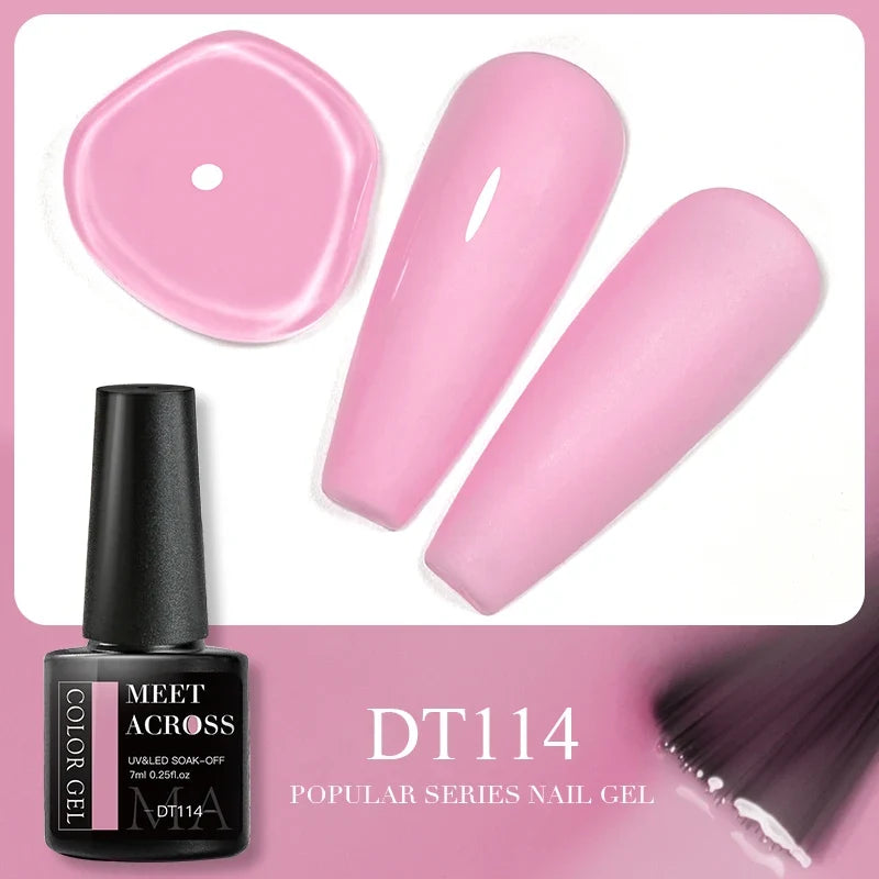 Blushimmer MEET ACROSS 5ml pink dried flower gel nail polish with natural flower design for UV and LED nail art.