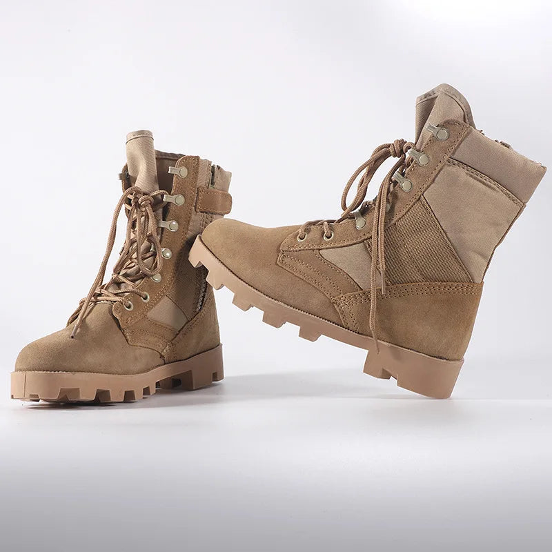Tactical Boots Men Training Special High-Top Shoes Outdoor Shock-Absorbing Hard-Soled High-Waist Hiking Shoes