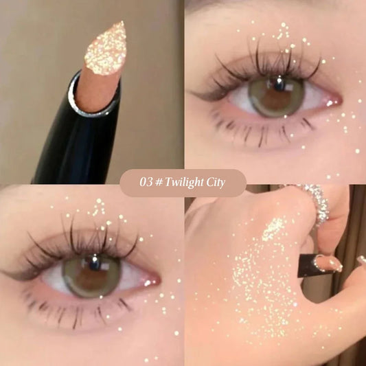 Blushimmer glittering highlighter stick with diamond-like shine, silky texture, and three-dimensional eye shadow pen for face brightness