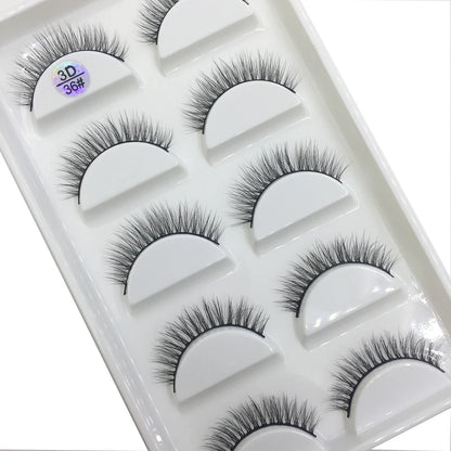 Set of 15 Blushimmer 3D false eyelashes with thick, wispy faux mink style for natural, dramatic eye makeup looks