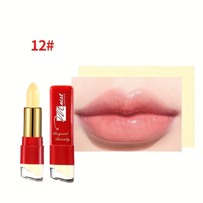 Blushimmer 12-color creamy moisturizing lipstick set with long-lasting lipsticks in various shades, ideal for women and beginners.