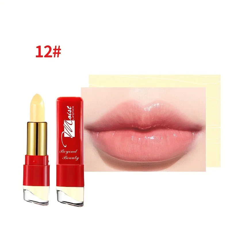 Blushimmer 12-color creamy moisturizing lipstick set with long-lasting shades, ideal for daily lip makeup and beginners.