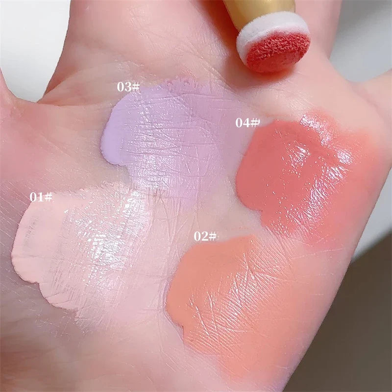 Blushimmer Air Sense Liquid Blusher in Cute Strawberry Milk purple shade, matte finish, for contour and brightening makeup.