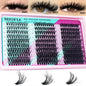 Close-up of Blushimmer 14/30 rows DIY 5D fluffy eyelash clusters, showing thick, natural-looking individual lash extensions in 10-18mm length.