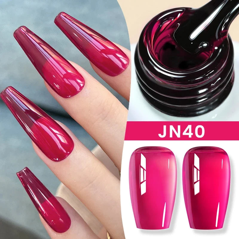 Blushimmer Born Pretty Jelly Nude Gel Nail Polish 10ml in light pink peach, translucent UV cure gel for nail art and DIY at home