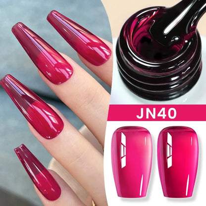 Blushimmer Born Pretty Jelly Nude Gel Nail Polish 10ml in light pink peach, translucent UV cure gel for nail art and DIY at home