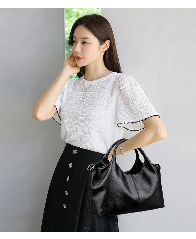 High Quality Large capacity Leather Women Tote Bag Designer Soft Leather Ladies Shoulder Crossbody Bag Fashion Female Handbags