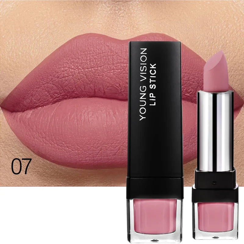 Blushimmer 6-color matte lipstick palette with long-lasting, waterproof, smudge-proof velvet finish and smooth, non-fading lip colors.
