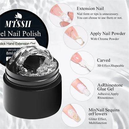 Set of 2/3 clear non-stick gel nail extension kits by Blushimmer, featuring 3D shaping, sculpting, and carving UV/LED gel for manicures.