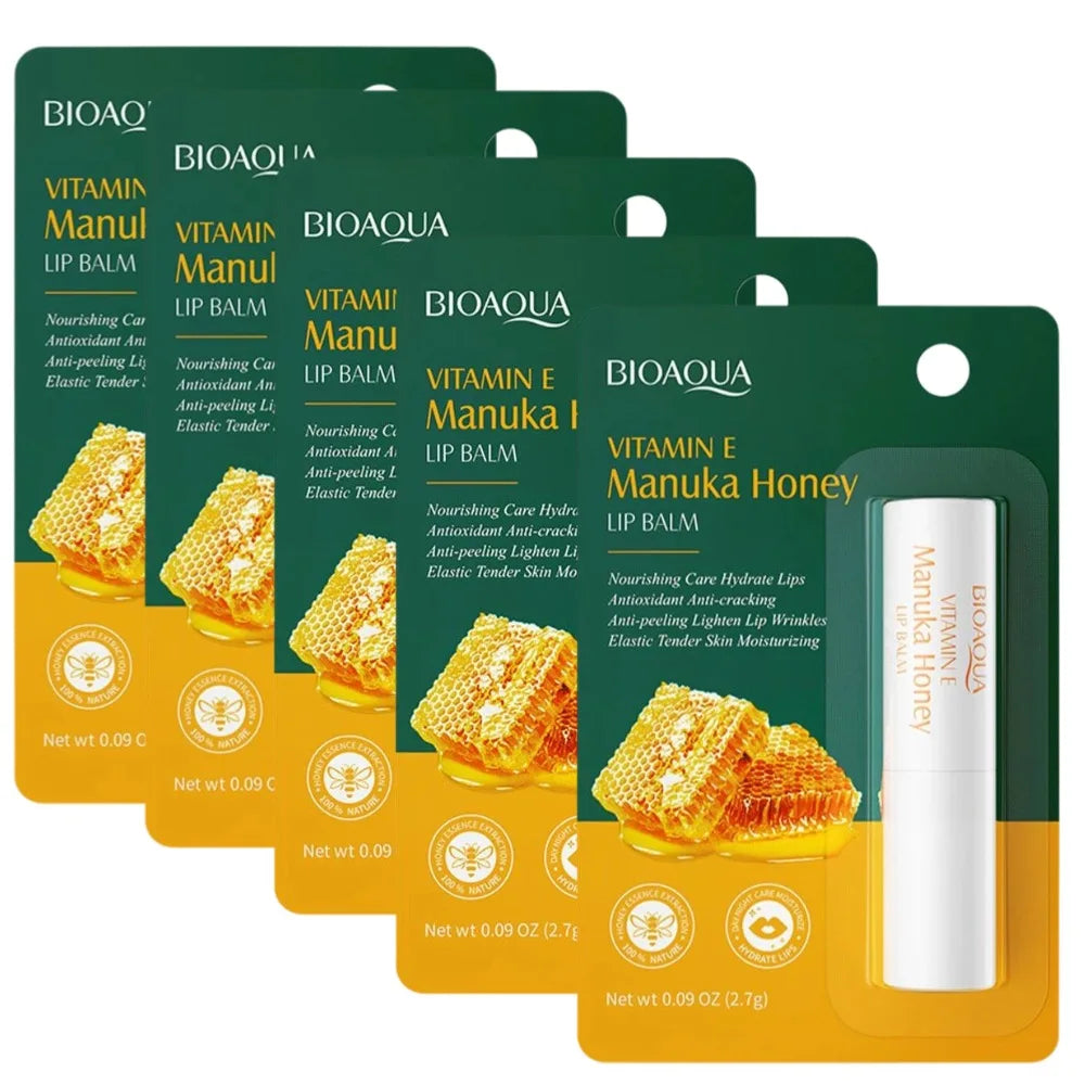 Blushimmer Vitamin E honey lip balm stick for long-lasting moisture, nourishing and preventing cracks on winter lips.