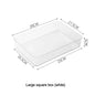 Blushimmer transparent plastic storage box organizer with compartments for desk, jewelry, makeup, and small items.