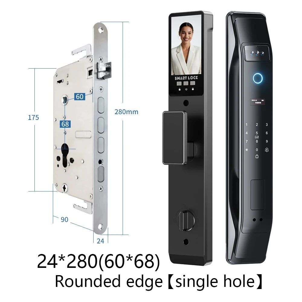SANKESONG Tuya Smart 3D Face Door Lock Security Camera Monitor Intelligent Fingerprint Password Biometric Electronic Key Unlock