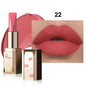 Blushimmer matte velvet lipstick in smooth, high-pigment formula with long-lasting, non-drying stain-resistant finish.