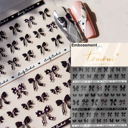 French leopard print bowknot lace ribbon with rhinestones and pearls for manicure nail art decoration by Blushimmer
