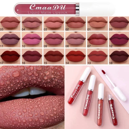 Blushimmer long-lasting velvet matte red liquid lipstick with waterproof, nonstick cup applicator, perfect for women’s lip makeup.