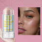 Blushimmer 3D face highlighter stick in six colors, featuring contour, bronzer, shimmer, and concealer for radiant makeup.