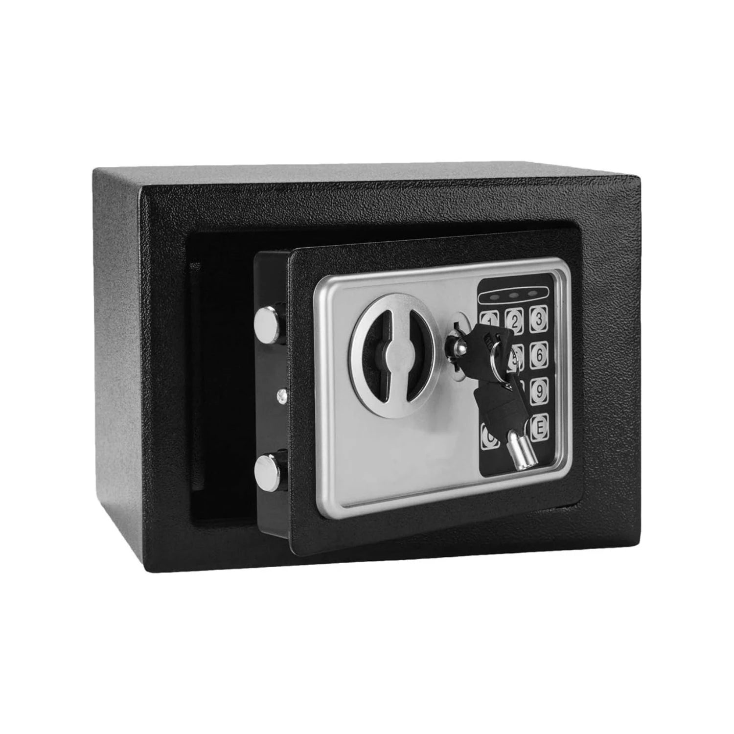 Electronic Safe Box with Keypad & Key, Mini Security Safe for Home Cash, Portable Small Lockbox for Kids & Office Use