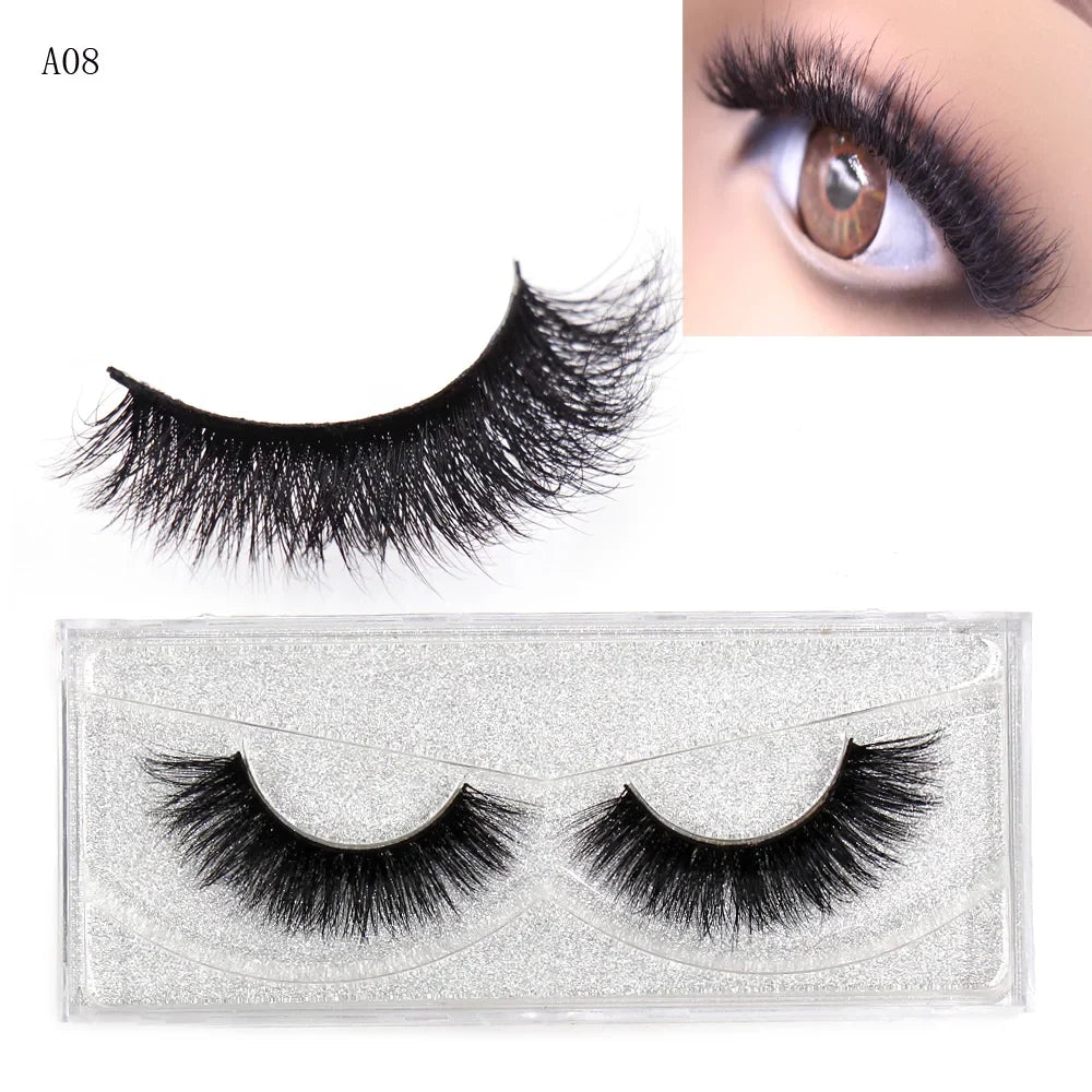 Blushimmer LEHUAMAO 5D Mink Eyelashes with wispy, cross design, fluffy natural look, handmade false eyelashes for makeup extension.