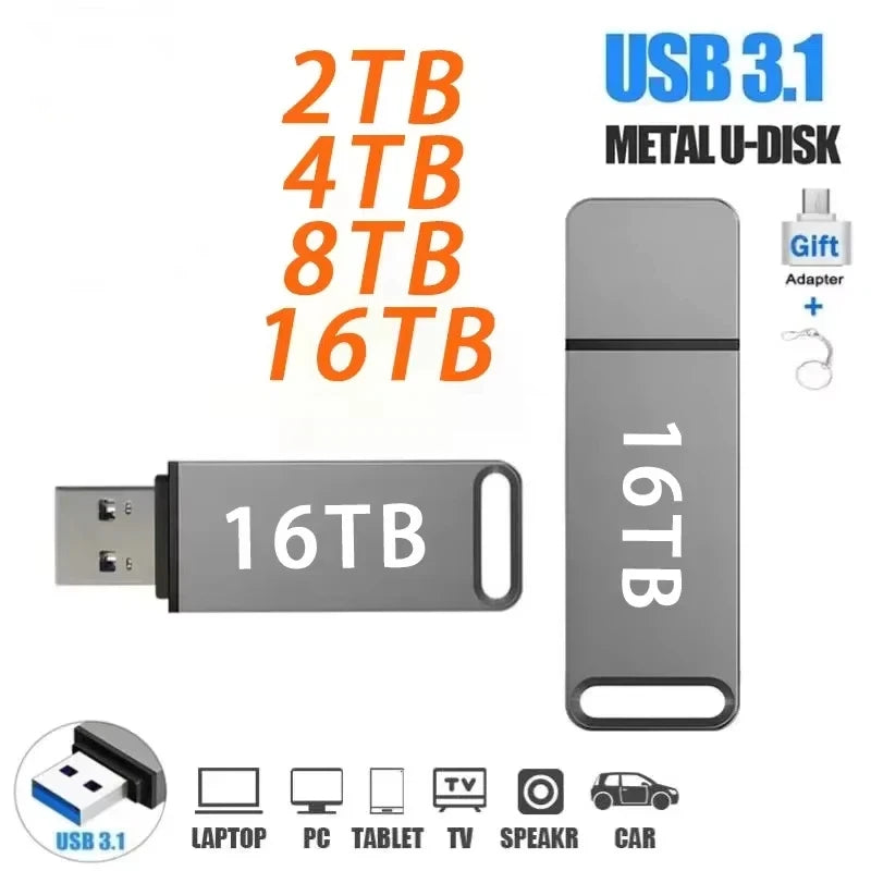 Original Pen Drive 16TB USB 3.2 Flash Drive High-Speed Pen Drive Type C Metal USB Memory For Computer Storage Devices