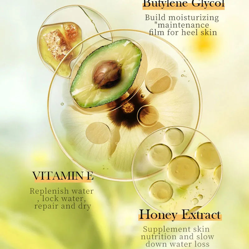 Blushimmer Vitamin E honey lip balm with moisturizing, nourishing, and smoothing properties for chapped lips.