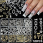 Set of 120 Blushimmer 3D gold bow and butterfly nail charms with shiny bowtie and star designs for nail art decoration.