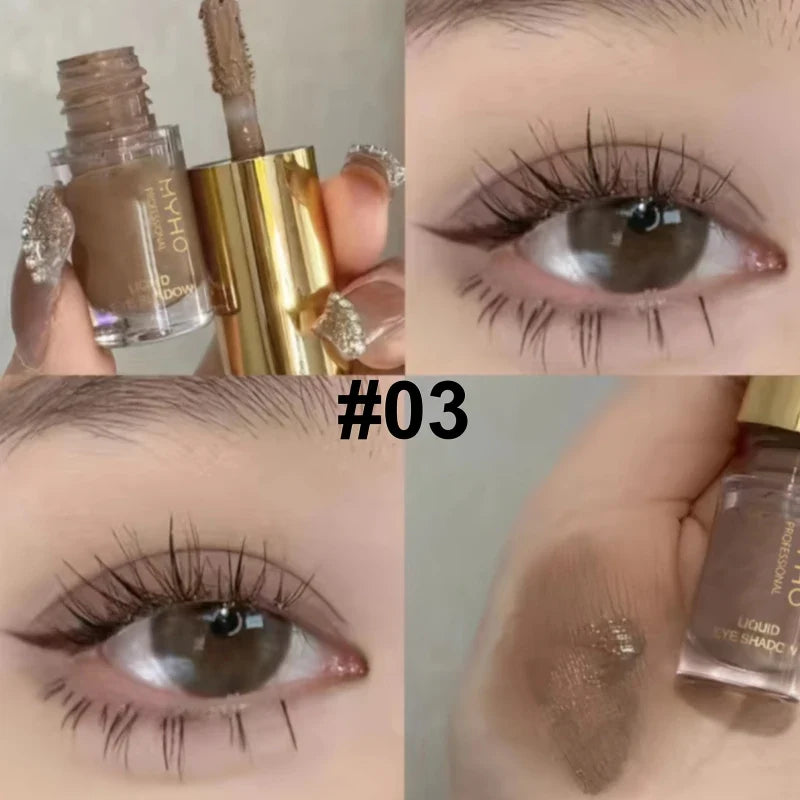 Blushimmer liquid eyeshadow stick with matte and glitter shades, creamy blendable formula for natural eye makeup look