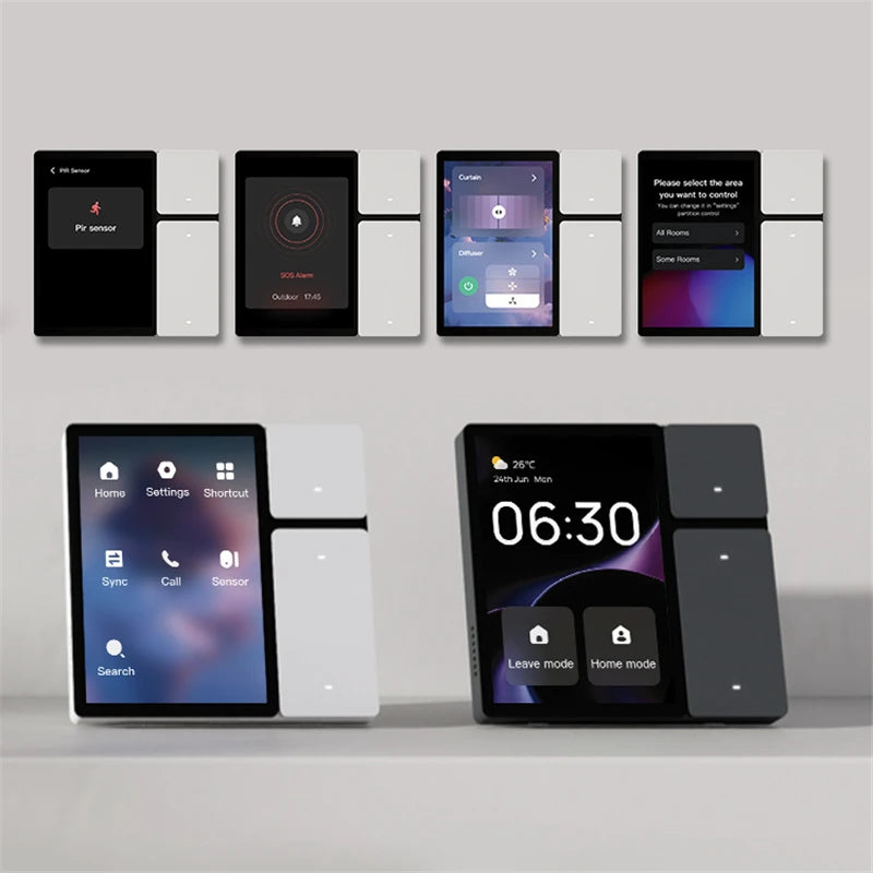 2024 New type TTP06 3.5 Inch Tuya Smart Home Multi-functional Touch Screen Central Control Panel WiFi IR Remote Control