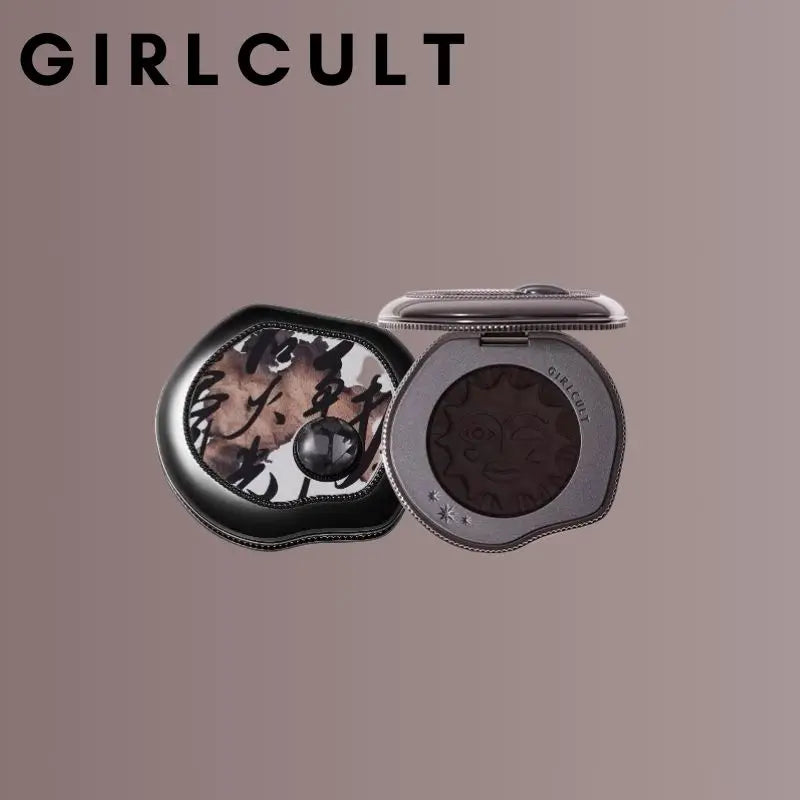 Blushimmer Girlcult Emotional Powder Blush Black Fuwa Cream Blusher in white nude, with fine matte cold natural finish.
