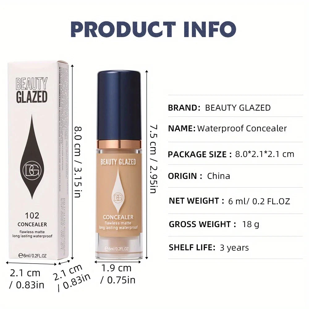 Blushimmer 3-piece full coverage concealer and foundation set with waterproof matte finish for dark spots and tattoos, travel size cosmetics.