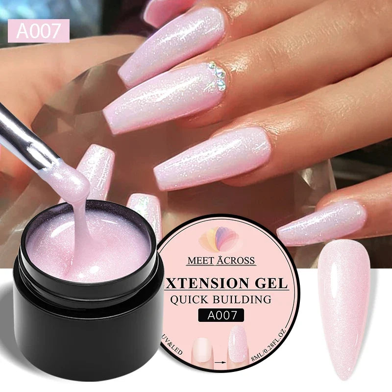 Milky White Nail Extension Gel Clear Nude Building UV Gel For Nails Finger Extensions Form Tips French Nails Manicure Nail Art