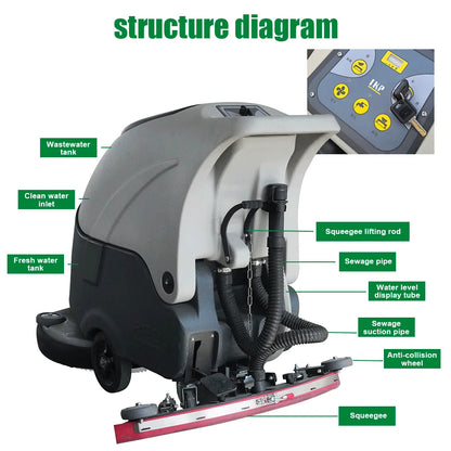 Commercial Electric Floor Sweeper Tile Carpet Cleaning Machine Industrial Power Scrubber For Hotel Mall Office School Shop