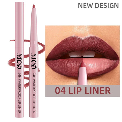 Blushimmer waterproof matte lip liner in sexy red shade, contouring lips with natural color and hydrating lip makeup.