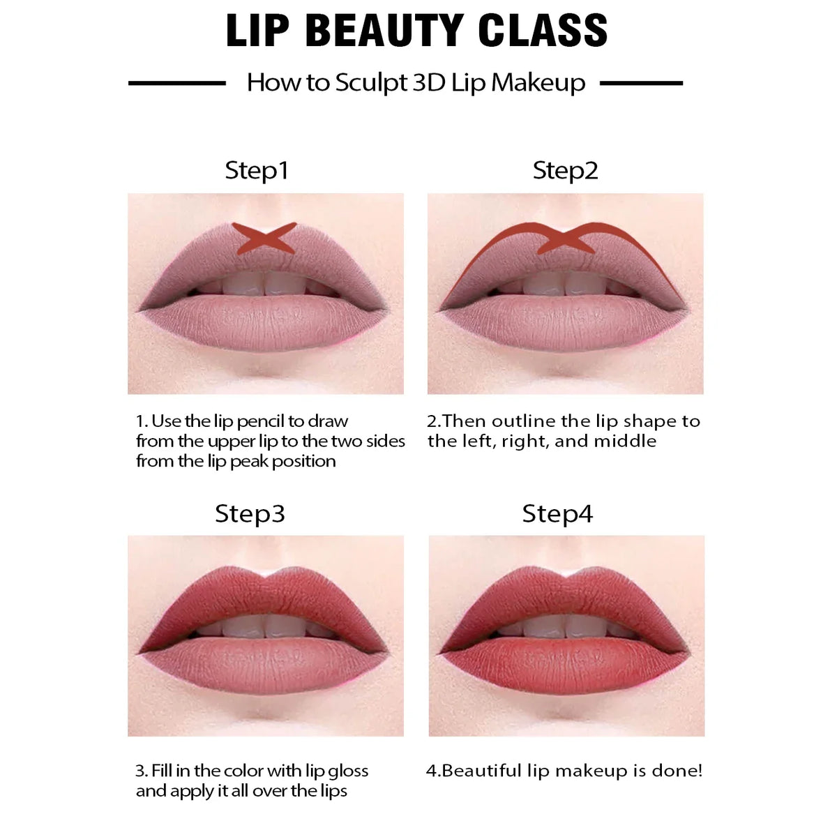 Blushimmer 14-color nude matte lipstick pencil with high pigmentation, waterproof, long-lasting lip liner and lip makeup tool.