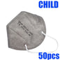 50-100pcs 5Layers Kids Facemask KN95 Mask Child Disposable Mask Virus Mouths Fpp2 Covers Dust Full Face Masks Non-woven Fabric