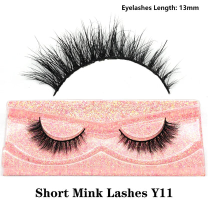 Blushimmer 3D Mink Fluffy Half False Eyelashes with clear band, natural soft lightweight eye strip lashes, reusable short extension