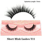 Blushimmer 3D Mink Fluffy Half False Eyelashes with clear band, natural soft lightweight eye strip lashes, reusable short extension