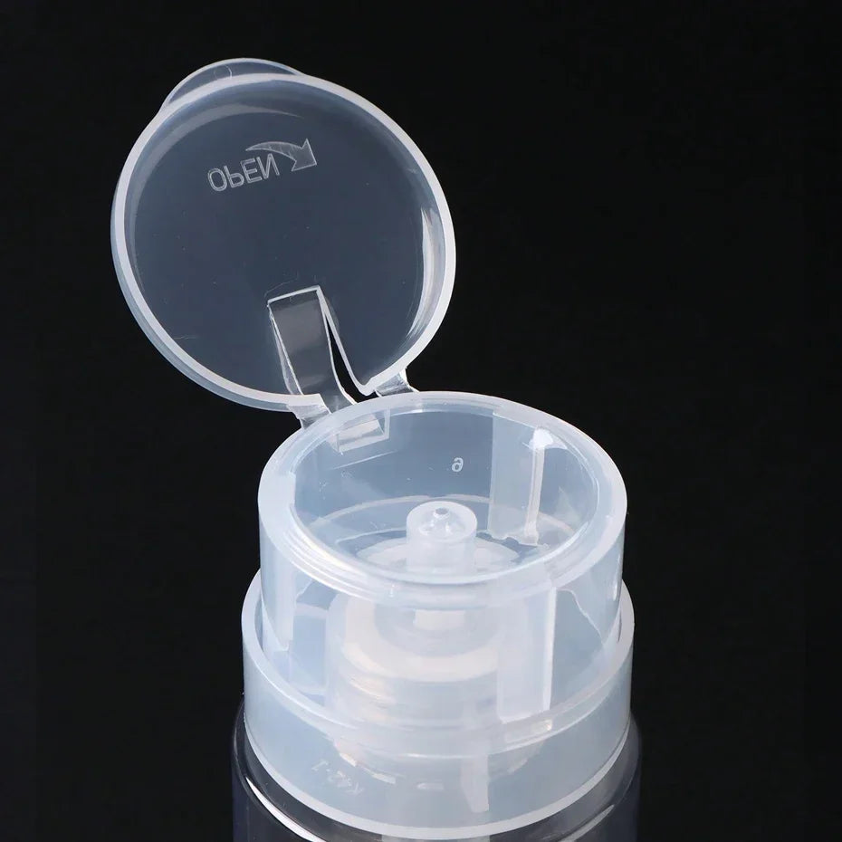 Blushimmer 100ml refillable nail polish remover bottles with press pump dispenser, ideal for nail art, manicure, and makeup tools.