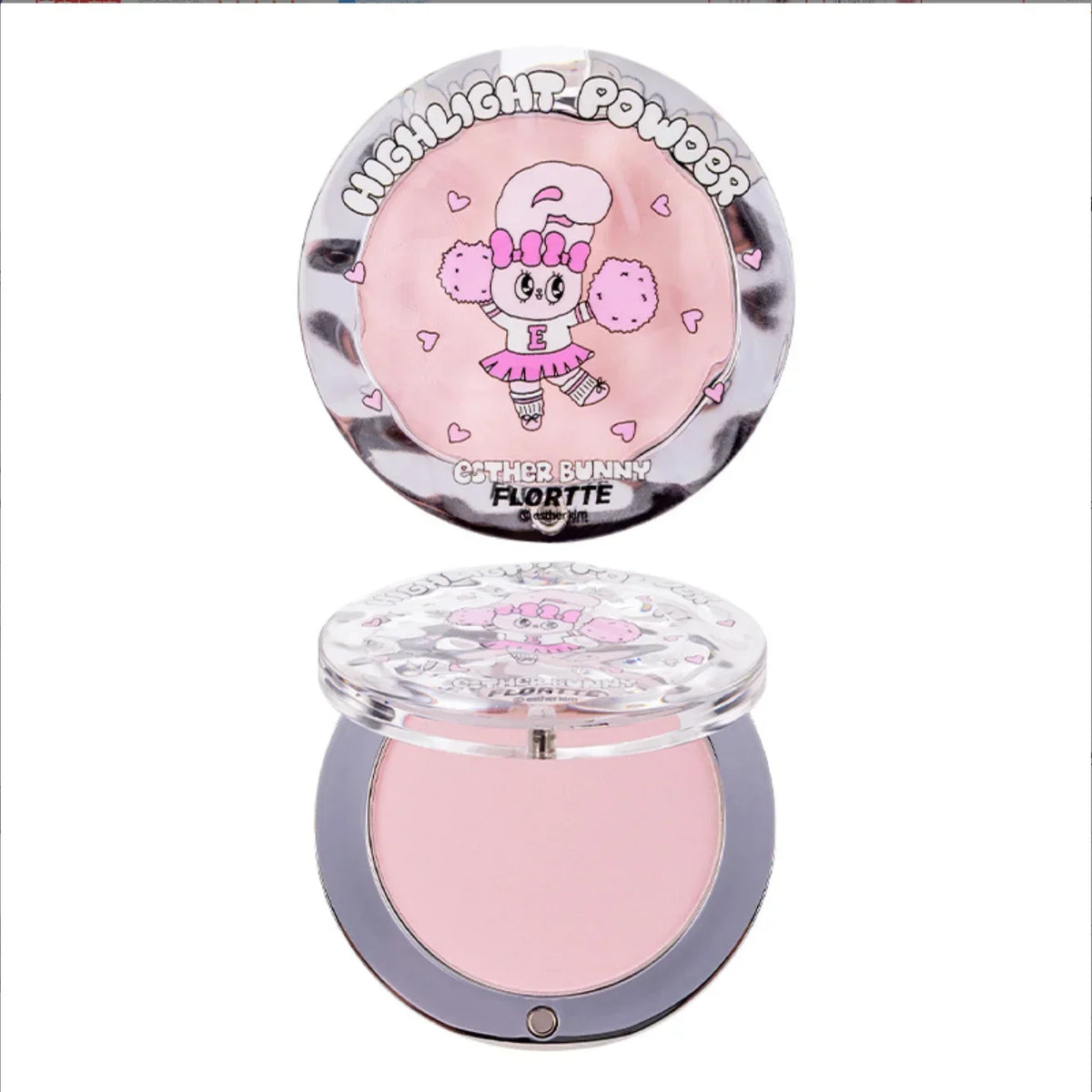 FLORTTE Esther Bunny Single-Colour Highlighter Powder Matte Brighten Contour Palette Face Makeup Cosmetics