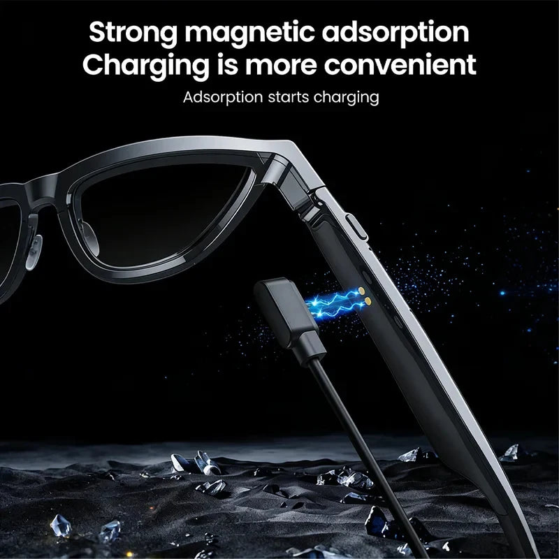 Smart Audio Glasses Touch Control Color Changing Lens Dual Microphone Noise Reduction Super Clear Sound Bluetooth Sunglasses New