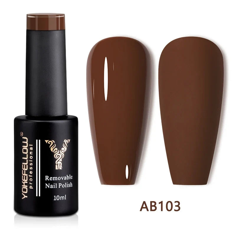 Blushimmer YOKEFELLOW 10ml translucent pink gel nail polish in a jar, showcasing smooth, glossy nail gel for long-lasting manicures.