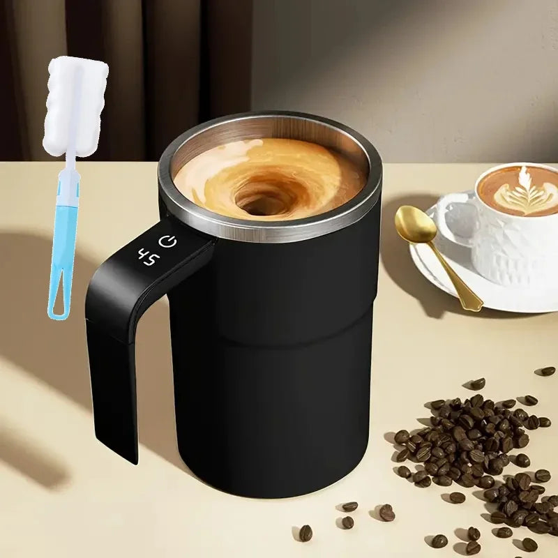Smart Coffee Cup Recharge Automatic Mixing Coffee Mug Stainless Steel Magnetic Coffee Mug with LED Display Temperature Home Use