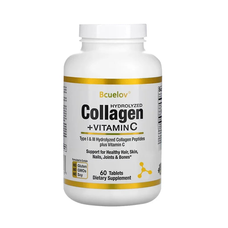 bcuelov Hydrolyzed Collagen Peptides - Nutritional Supplement for Healthy Hair, Skin and Nails