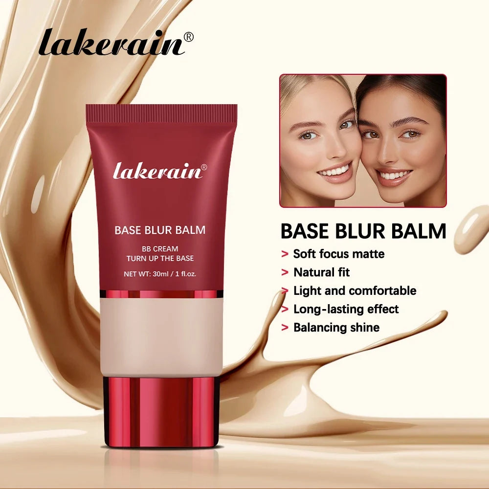 Lakerain Matte Foundation Base Cream Long-lasting Soft Focus Matte Natural Fit Coverage Concealer Waterproof Face Base Makeup