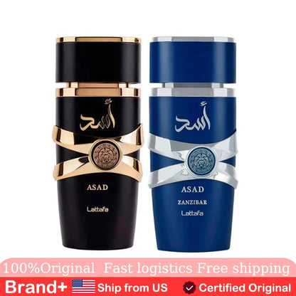 Lattafa Asad unisex Eau De Parfum spray by Blushimmer, 3.4 oz, Arabian cologne with long-lasting, natural pheromone scent.