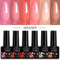 LILYCUTE 6Pcs/Set 7ML Gel DIY Nail Polish Bright Pink Semi Permanent Soak Off UV LED Gel Varnish Nail Art Design Manicure Kit