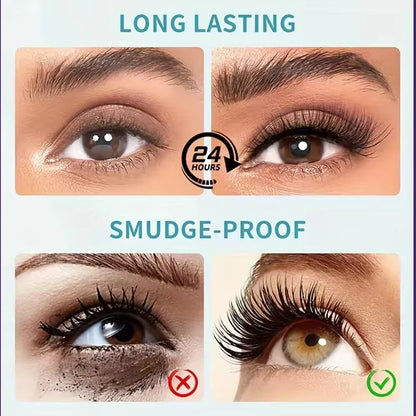 Juju Dream 4D Black Waterproof Fiber Mascara by Blushimmer, full size 5g tube with brush applicator and sleek black packaging